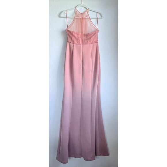 NWT Showpo. Still Love You Mermaid Maxi Dress in Dusty Rose Sheer Halter Size 6 - Picture 7 of 13